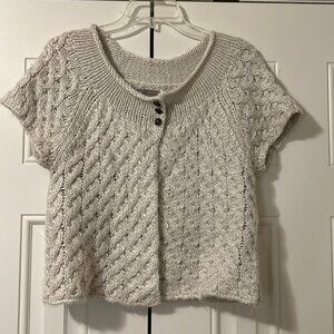 🌸AphOrism Luxurious Light Gray Cap Sleeve Shrug Cardigan- NWOT Sz M/L